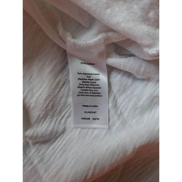 Talbots Womens TShirt SP White Short Sleeve Drawstring Neck Cotton Minimalist - Picture 5 of 8